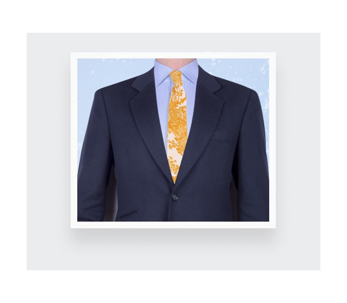 Cinabre Cravate Toile De Jouy Jaune