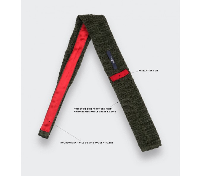 Cinabre Cravate Tricot Kaki