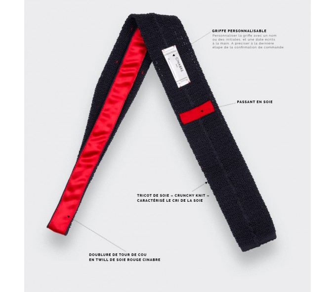 Cinabre Cravate Tricot Marine