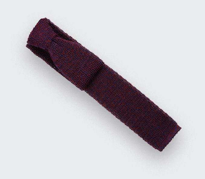 cinabre Cravate Tricot Marine Bordeaux