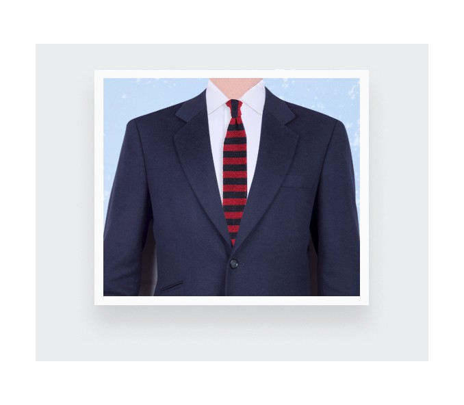 Cinabre Cravate Tricot Rayée Bordeaux Marine