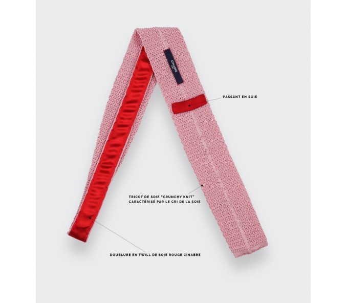 Cinabre Cravate Tricot Rose