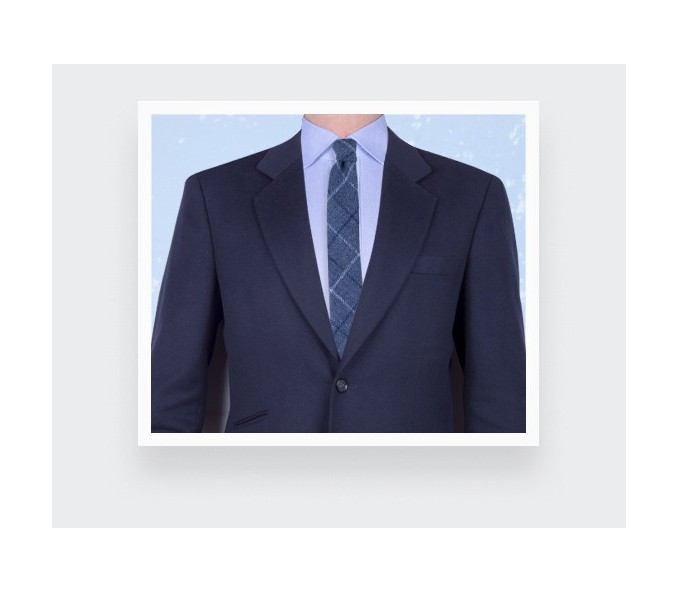 Cinabre Cravate Tweed Carreaux Bleu