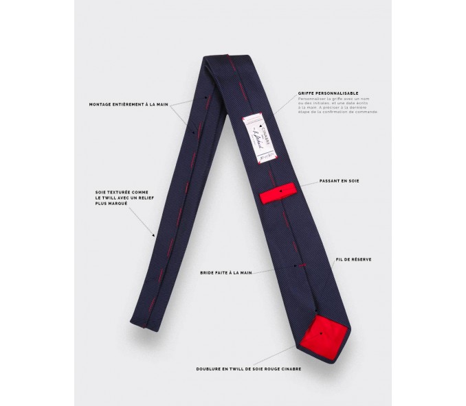 Cinabre Cravate Twill 3D Marine