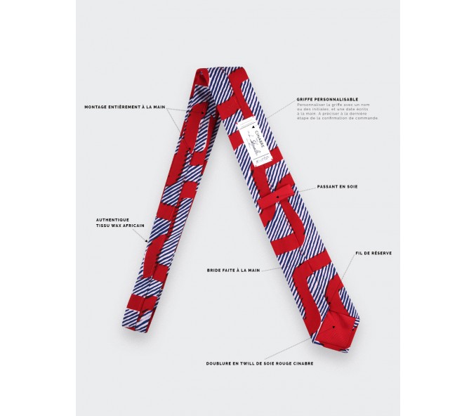 Cinabre Cravate Vagues Rouges