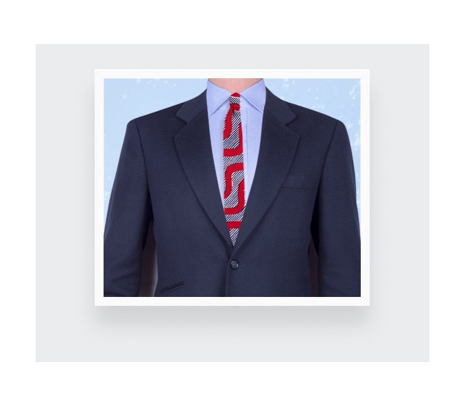 Cinabre Cravate Vagues Rouges