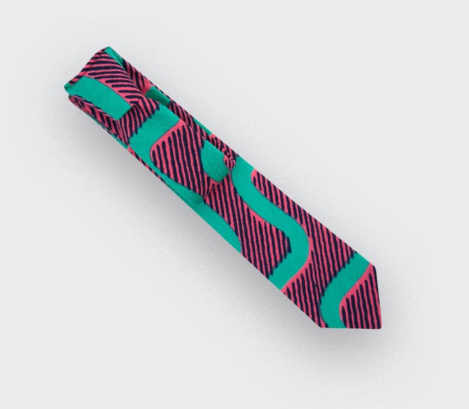 cinabre Cravate vagues turquoises