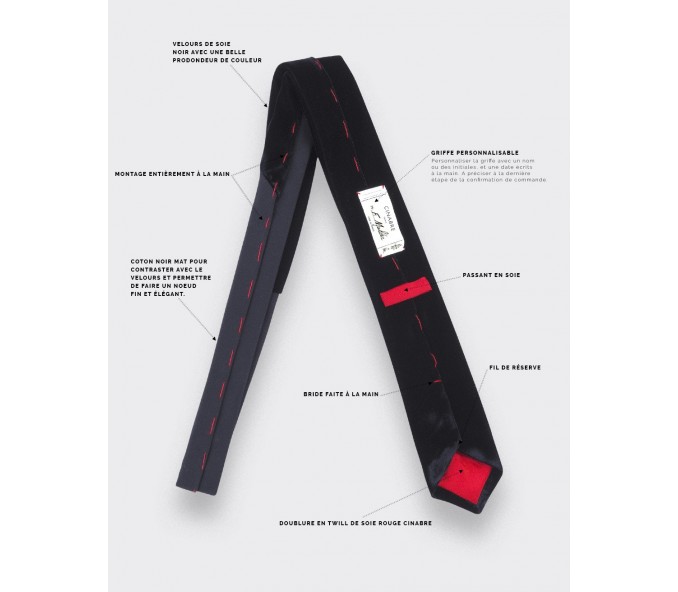 Cinabre Cravate Velours Noir