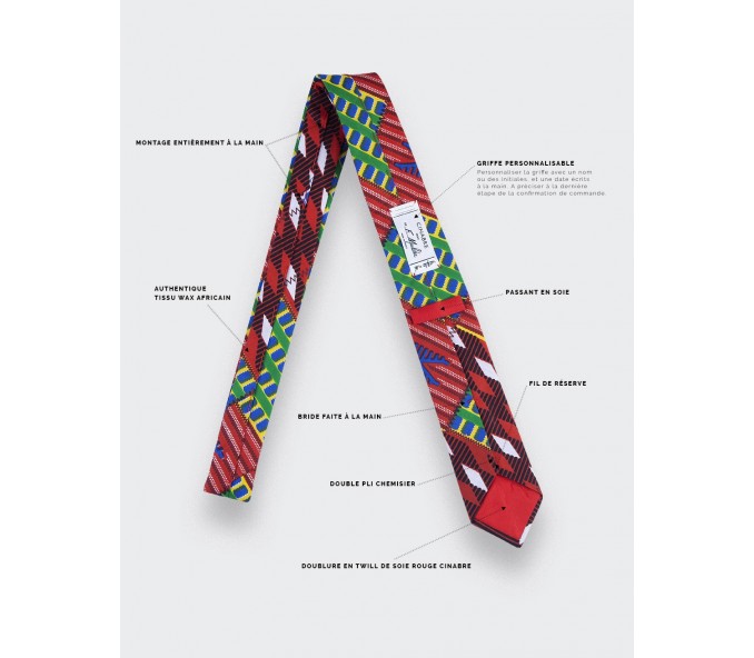 Cinabre Cravate Wax Rouge