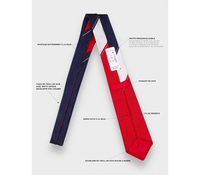 Cinabre Cravate Zizou Bleu Blanc Rouge