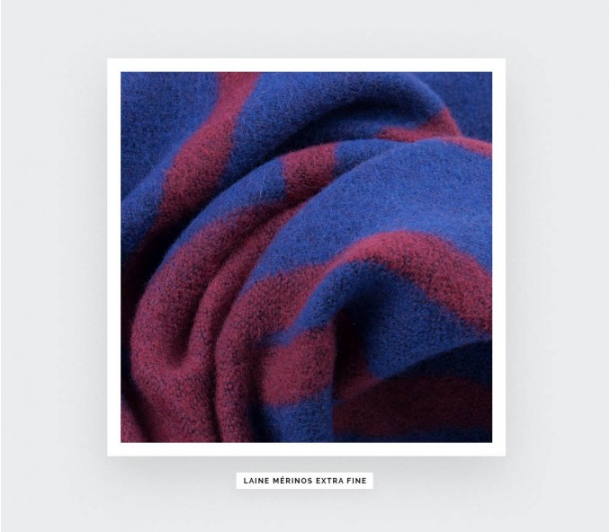 Cinabre Écharpe Bordeaux Bleu