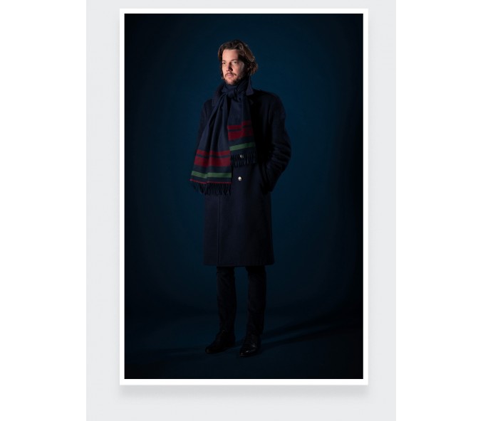 Cinabre Écharpe Cachemire Recyclé Rouge