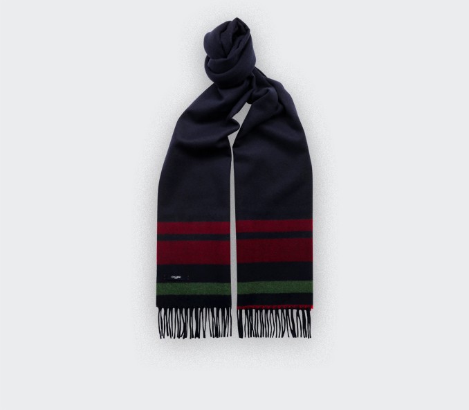 cinabre Écharpe Cachemire Recyclé Rouge