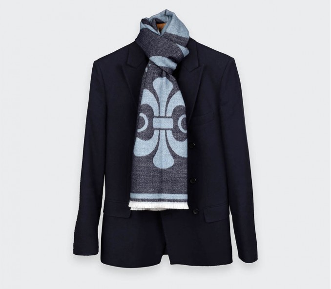 Cinabre Écharpe Cité Bergère Bleu Ciel