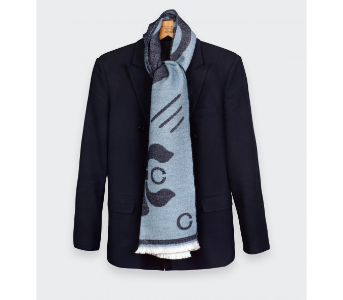 Cinabre Écharpe Cité Bergère Bleu Ciel