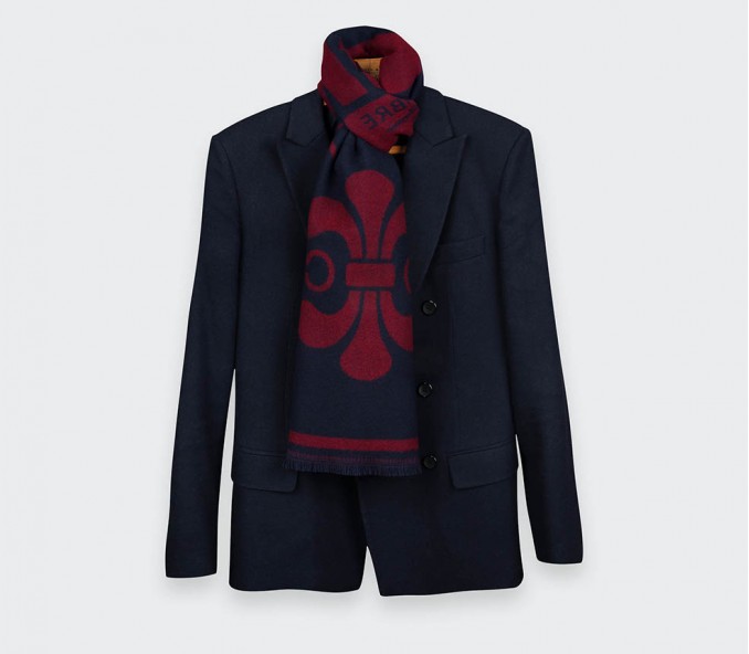 Cinabre Écharpe Cité Bergère Marine Bordeaux