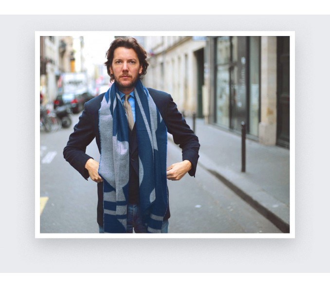 Cinabre Écharpe Gris Bleu