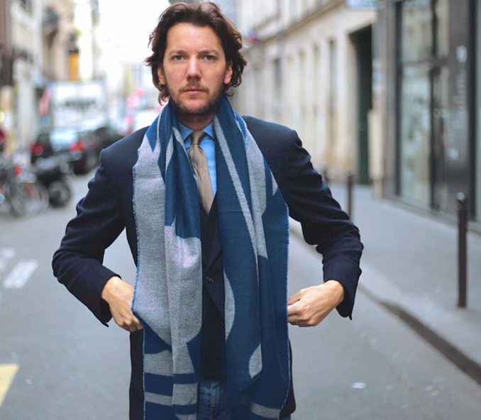 Cinabre Écharpe Gris Bleu