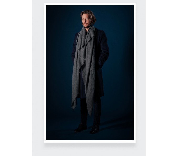 Cinabre Étole Géante Cachemire Gris