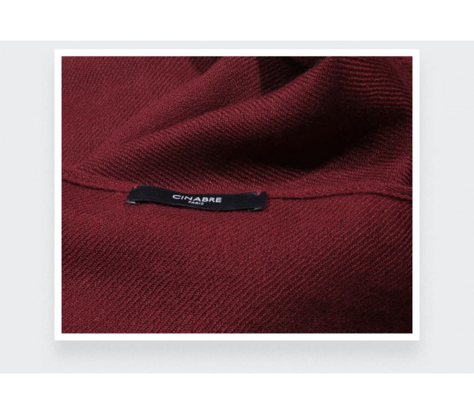 Cinabre Foulard Cachemire Bordeaux