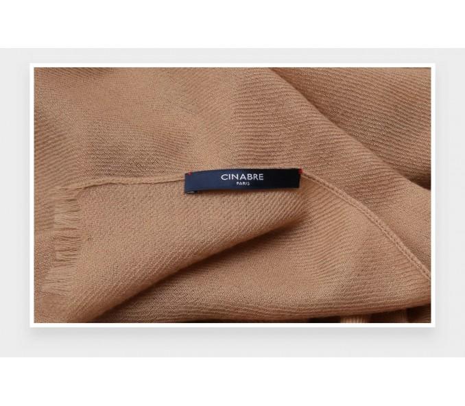 Cinabre Foulard Cachemire Camel Uni