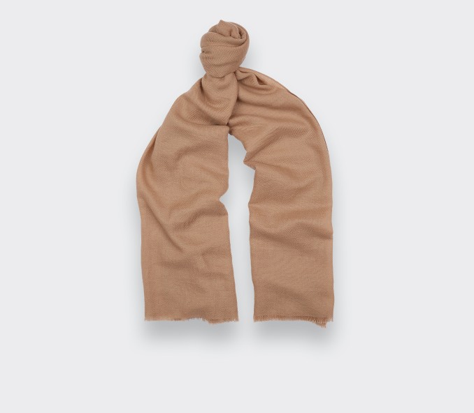 cinabre Foulard Cachemire Camel uni