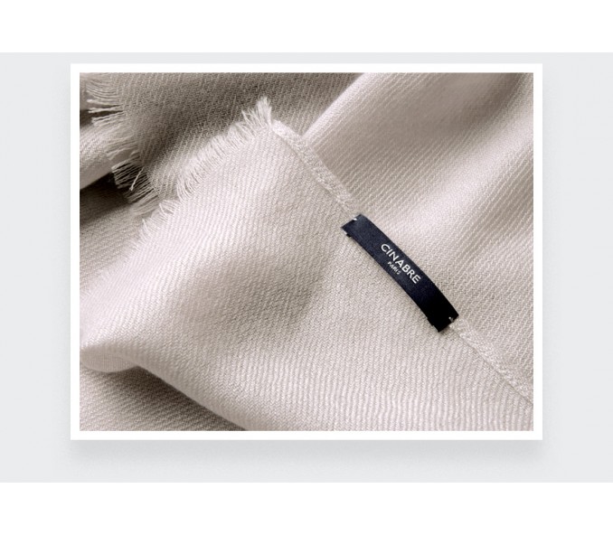 Cinabre Foulard Cachemire Crème Uni