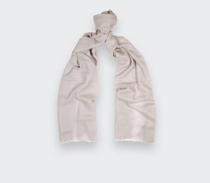 cinabre Foulard Cachemire Crème Uni