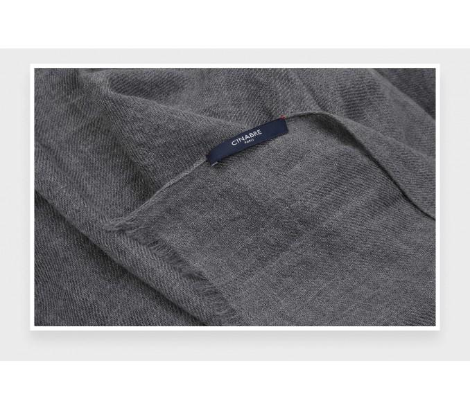 Cinabre Foulard Cachemire Gris Clair
