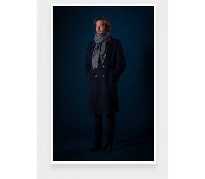 Cinabre Foulard Cachemire Gris Uni