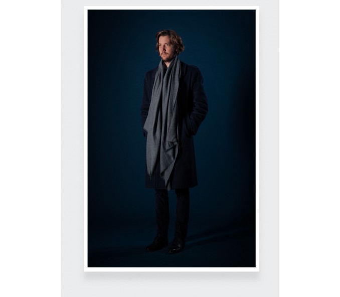 Cinabre Foulard Cachemire Gris Uni