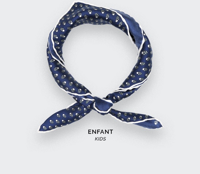 cinabre Foulard Enfant Grand Pan Marine Gris