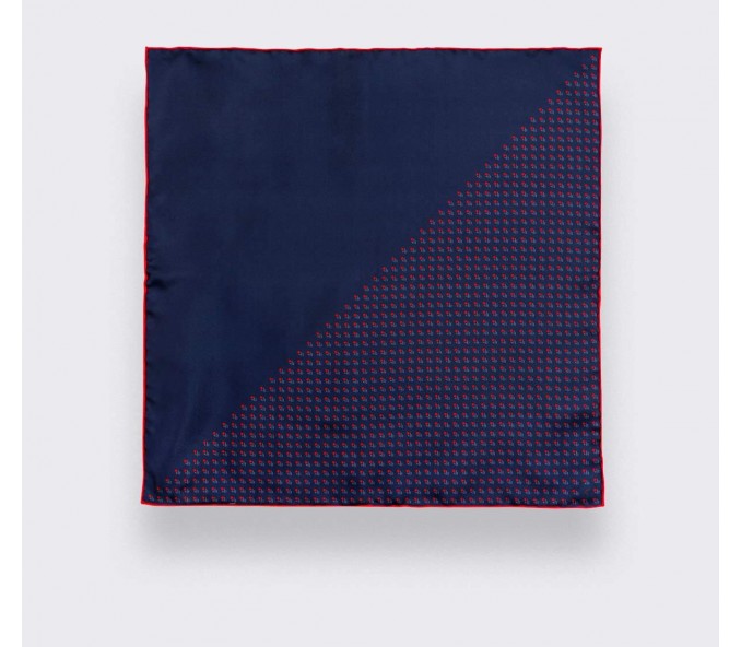 Cinabre Foulard Enfant Grand Pan Marine Rouge