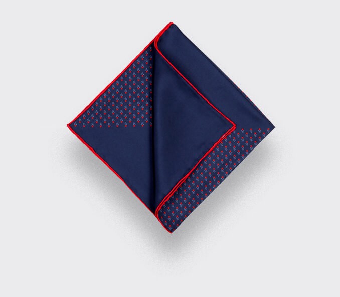 Cinabre Foulard Enfant Grand Pan Marine Rouge