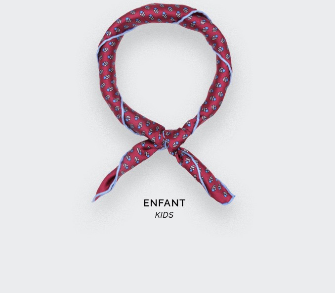 cinabre Foulard Enfant Grand Pan Rose Vif