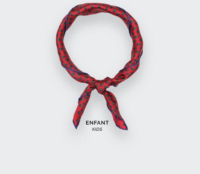 cinabre Foulard Enfant Grand Pan Rouge