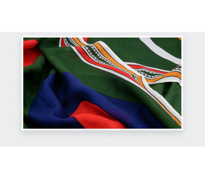 Cinabre Foulard Tohu-Bohu Vert Impérial