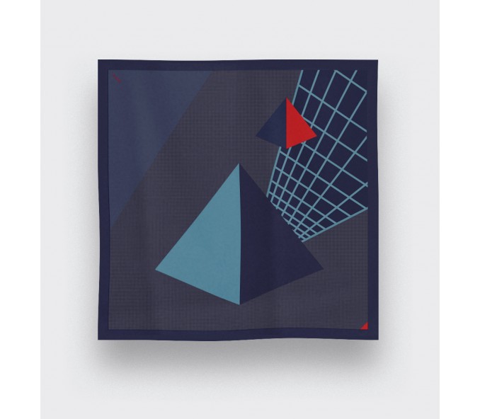 Cinabre Foulard UFO Bleu Gris