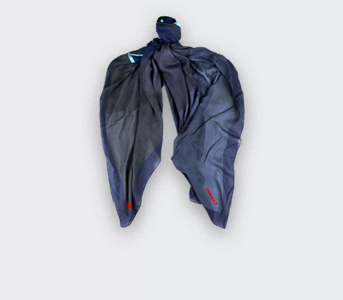 cinabre Foulard UFO Bleu Gris