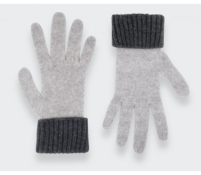 Cinabre Gants Cachemire Recyclé Gris