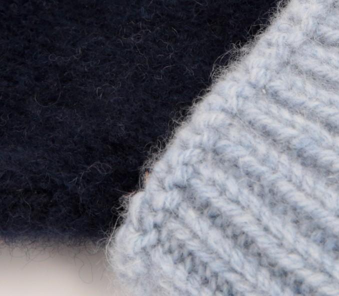 Cinabre Gants Cachemire Recyclé Marine Bleu