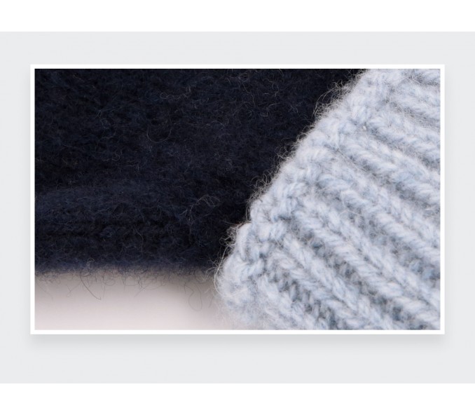 Cinabre Gants Cachemire Recyclé Marine Bleu