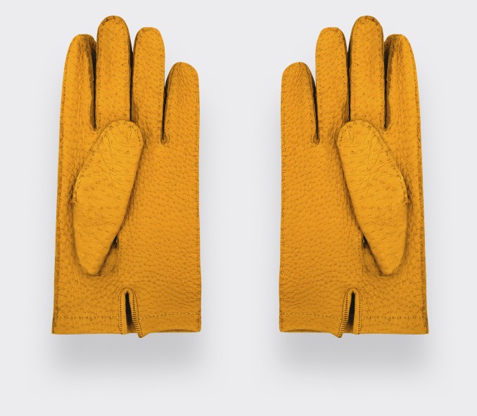 Cinabre Gants Pécari Moutarde Non Doublés