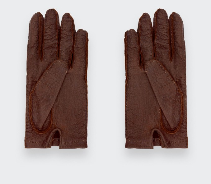 Cinabre Gants Pécari Non Doublés Tabac