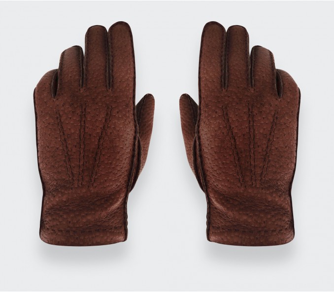 Cinabre Gants Pécari Non Doublés Tabac