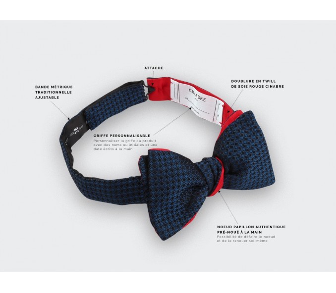 Cinabre Noeud Papillon 3D Marine