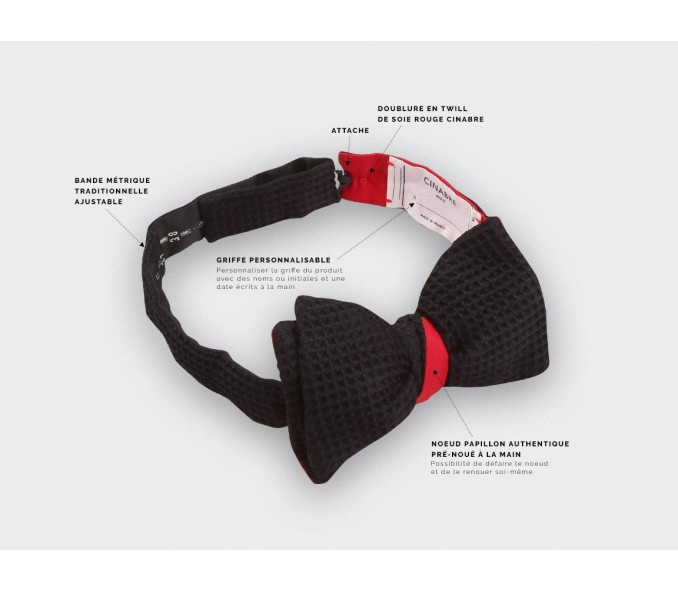 Cinabre Noeud Papillon 3D Noir