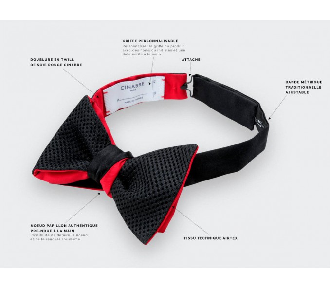 Cinabre Noeud Papillon Airtex Cinabre