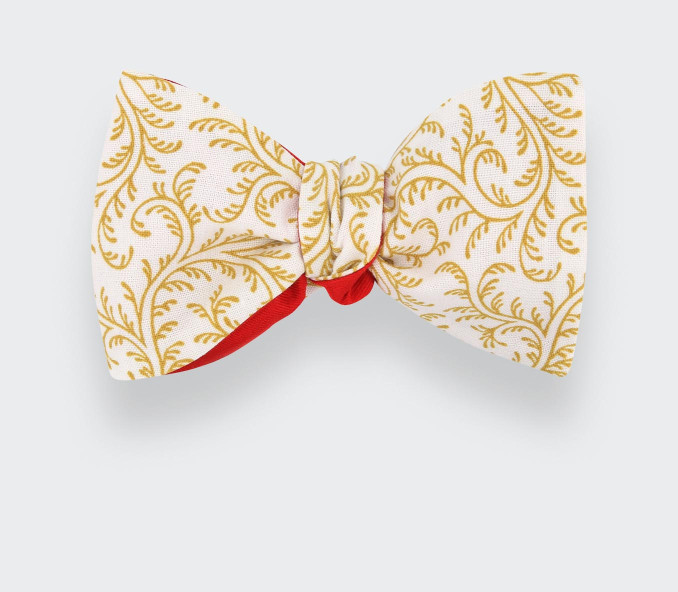 cinabre Noeud Papillon Arabesque Moutarde