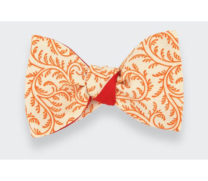 Cinabre Noeud Papillon Arabesque Orange
